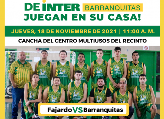 ¡Los trigres del Baloncesto de Inter Barranquitas juegan en su casa!