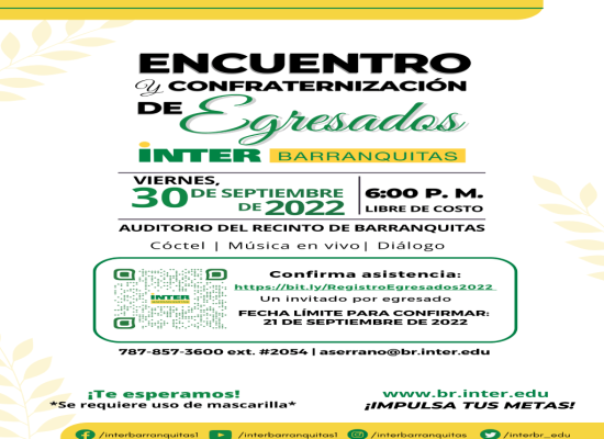 Encuentro y Confraternización de Egresados INTER Barranquitas