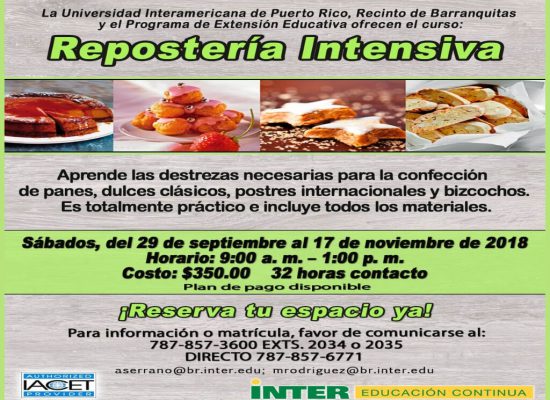 Curso de Repostería Intensiva