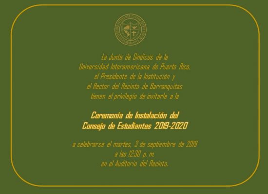 Ceremonia de Instalación del Consejo de Estudiantes 2019-2020