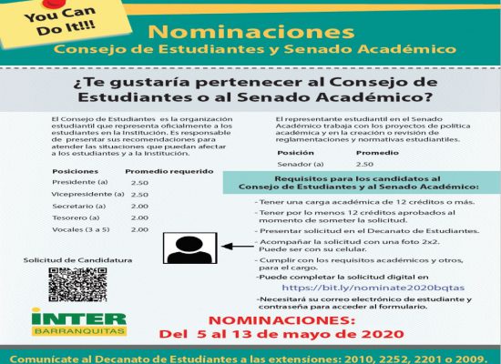 Nominaciones Consejo de Estudiantes y Senado Académico