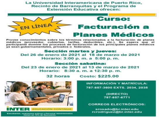 Cursos: Facturación a Planes Médicos y Codificación de Diagnósticos y Procedimientos