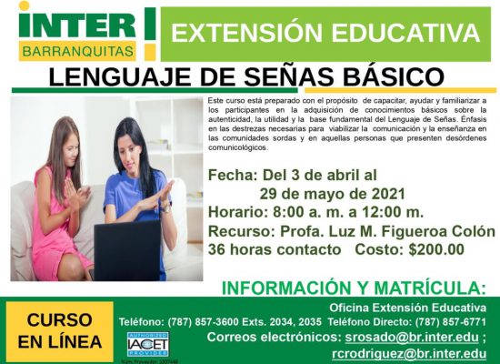 Cursos de lenguaje de señas básico e intermedio